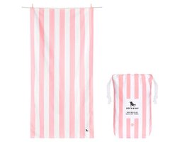Strandhanddoek Sneldrogend - Zandvrij Laken - Ontspannen aan Zee - Gemaakt van Gerecycled Materiaal - Extra Groot 200x90 - Malibu Roze