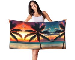 Strandlaken - Badhanddoek - Zonvakantie - Fluwelen zachtheid - 60 x 130 cm - Zwart