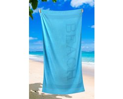 Strandlaken Beach XL Aqua Extra groot - 100 x 200 cm - Hoogwaardig Katoenen Strand Handdoek - Extra zacht - Sneldrogend Badhanddoek - Ideaal voor Strand, Sauna, Zwembad, Vakantie en Sport - Badlaken