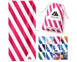 Strandlaken - Microvezel Handdoek - Ontspannen aan water - Gemaakt van gerecycled materiaal - 200 x 90 cm - Flamingo Roze