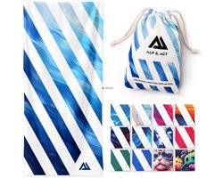 Strandlaken XXL - Groot microvezel - Zonvakantie Genieten - 100% Gerecycled Materiaal - 200x90 cm - Blauw multicolor