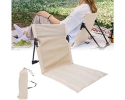 Strandmat met rugleuning, inklapbare vloerstoel, outdoor, strandmat, opvouwbaar, licht, met tas, rugleuning, strand, voor camping, strand, tuin
