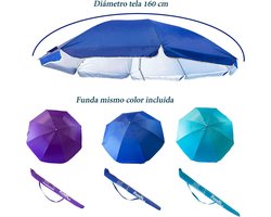 Strandparasol 160 cm kantelbaar lila nylon uv-bescherming met draagtas