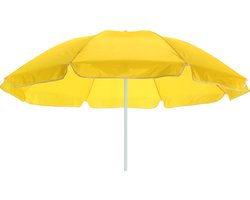 Strandparasol - inclusief draagtas - geel - Ø145 cm - in hoogte verstelbaar