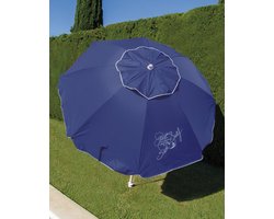 Strandparasol met ventilatie 180 cm kantelbare mast wisterpunt en dubbele veiligheidsafdichting UPF 50+ UV - Royal Blauw 180 CM