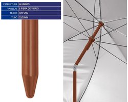 Strandparasol Ø 180 tot 240 cm van aluminium Oosters model met franjes met SPF 50+ Blauw 180 cm Strand(Er wordt geen merknaam in de titel vermeld)