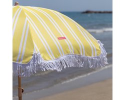 Strandparasol outdoor parasol terrasparasol UPF 50+ 210 x 180 cm Geel