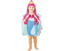 Strandponcho kind - zeemeermin - kinderponcho strandhanddoek met capuchon - badponcho strandlaken voor kinderen - leuke print