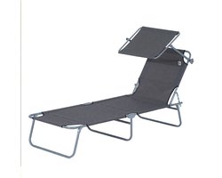 Strandstoel-verstelbare luifels – inklapbare zonneligstoel-terrasligstoel voor tuin, terras of strand - adventskalender 2025