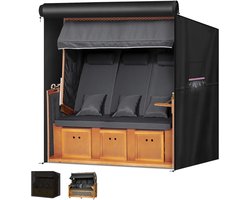 Strandstoelhoes Beschermhoes voor Strandkorf - Waterdicht, UV-bestendig en Scheurvast - 165x100x165/145cm - Met Ventilatieopeningen