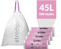 Strapper 100 Afvalzakken Roze - Geschikt voor simplehuman code M - 45 liter