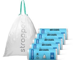 Strapper 125 Afvalzakken Lichtblauw - Geschikt voor Brabantia met code O en simplehuman code G - 30 liter