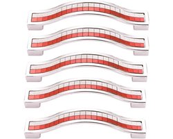 Strass Kristal Garderobekast Handgrepen - Set van 5 - Kastdeurgrepen Europa Stijl - Zinklegering - Meubelgrepen - 128mm Rood