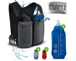 STRAVIX® Hardloopvest -Hardloopvest met verlichting (2x LED) - Running vest - Reflecterende hardloopvesten - Hardloop vest - loopvest - Inclusief bidon (500ml)