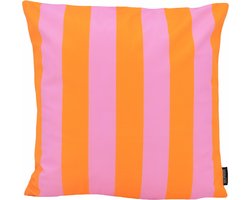 Streep Oranje/Roze Kussenhoes | 45 x 45 cm | Katoen/Polyester