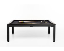 Strength 3in1 Multitafel - Biljarttafel Pooltafel Eettafel Pingpongtafel - Strak Zwart Design