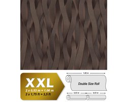 Strepen behang EDEM 81130BR26 vliesbehang gestructureerd tun sur ton en metalen accenten bruin bronzen zilver 10,65 m2