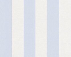 STREPEN BEHANG | Landelijk - blauw wit - A.S. Création Maison Charme