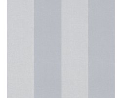 STREPEN BEHANG | Linnenstructuur - Blauw Grijs - A.S. Création Pure Elegance