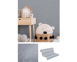 STREPEN DESIGN BEHANG | Glans en glinster - blauw grijs - "Architects Paper" A.S. Création Villa