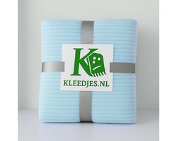 Strepen fleece deken 150x200 cm – Comfortabel & zacht – Voor bank en bed – Lichtblauw