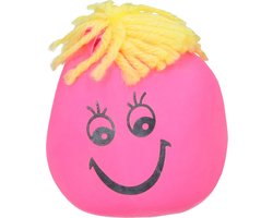 Stressbal Kneedbaar Gezichtje – Voor Fun en het Reduceren van Stress – Versterking van Hand Pols en Onderarm – Roze