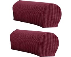 Stretch armleuninghoezen - 2 stuks - Bankhoes - Polyestervezel - Armleuninghoezen - Antislip armleuning bescherming hoezen - Anti-kras meubelhoes - Beschermhoes - Meubelbeschermer - Geschikt voor de meeste banken - Rood - One Size.