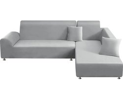 Stretch bankhoezen voor L-vormige sectionele bank - antislip hoekbankhoes met chaise lounge-beschermer en kussenslopen voor 2-zits + 3-zits bank hoekbank overtrek