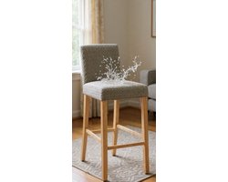 Stretch Barkruk Stoelhoezen – Set van 2 Lichtgrijs – Afneembaar, Wasbaar en Waterdicht voor Korte Draaibare Eetkamerstoelen en Barkrukken – Casa Serena