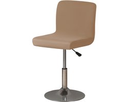 Stretch barstoelhoezen, set van 4 universele barstoelhoezen, barkrukhoes met rugleuning voor pub, keuken, café, Khaki