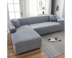 Stretch-Fit volledig bedekkende bankhoes - zachte L-vormige bankhoes, machinewasbaar, bankhoes voor de woonkamer, bescherming voor meubels tegen huisdieren en kinderen, 3-zitsbank 190-230 cm