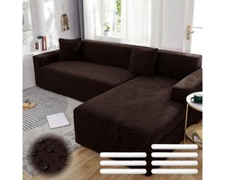 Stretch Sofa Cover voor L-vormige Banken, Universele Hoes met Antislip Schuim en Kussens, Modern Design voor 1/2/3/4 Zits Sofas