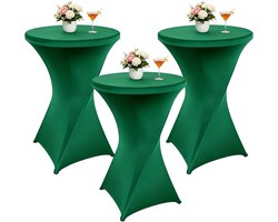 Stretch statafelhoezen voor bistrotafels - 3 stuks, 80 x 110 cm, ideaal voor bruiloften, tuinfeesten en evenementen, versterking in de voetzone, elastische tafelkleedhoezen