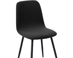 Stretch stoelhoes - afneembare en wasbare jacquard stoelhoes - geschikt voor restaurants, hotels, decoratie, bruiloften - rugleuning hoogte 38-46cm, rugleuning breedte 36-45cm, zitlengte 45-52cm, zitbreedte 40-48cm -Zwart