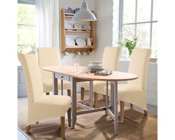 Stretch Stoelhoes Eetstoelhoezen XL Stoelhoezen voor Eetkamerstoel Verwijderbare Wasbare Stoelhoezen voor thuis, restaurant, hotel Decor (6 Stuks, Beige)-XL