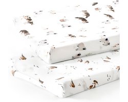 Stretch Ultra Zachte Jersey Aankleedkussen Cover Set 2-Pack - Veilige en Stijlvolle Babykamer Decoratie