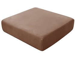 Stretchfluweel Hoes voor Bankkussen - Vervangende Kussenhoes voor 1-zits Meubels - Donkerbruin