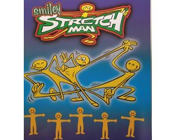 Stretchman - gele mannetjes, geheel rekbaar - uitdeelcadeautjes verpakt in 35 mm capsule - 50 stuks