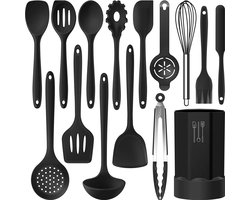 Strex Keukengerei Set met Houder 15 delig - Hittebestendig / BPA Vrij / Siliconen - Keuken Gerei