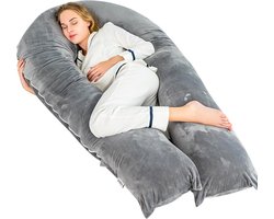 Strex Zwangerschapskussen XXL - 280cm - Afneembare Hoes - Zijslaapkussen / Body Pillow / Lichaamskussen / Voedingskussen