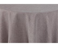 Strijkvrij Tafelkleed Linnenlook Rond 160cm Taupe
