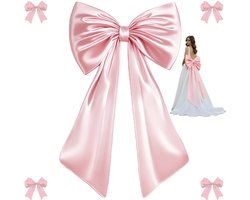 Strikken - Grote strikdecoraties - strikken cadeauversiering - grote strikken inpak - Strikwanddecoraties - Roze - Verjaardagsfeestdecoraties - 60x100cm - Hangende wanddecoraties voor verjaardagsfeesten