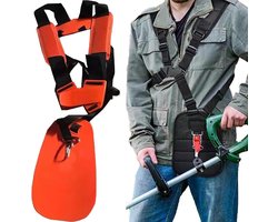 Strimmer Harnas met Dubbele Schouder - Comfortabel Harnas voor Bosmaaiers - Tuinaccessoires voor Bosmaaiers - Verstelbaar Harnas voor Bosmaaiers - Oranje.