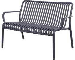 Stripe loungebank 2-zits - antraciet