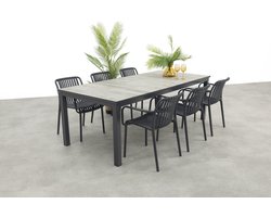 Stripe/Hartman Comino stapelbare tuinset (7-delig) - 223x105 cm.