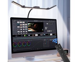 Strolox® Bureaulamp led dimbaar - Leeslamp - Daglichtlamp Klemlamp - Thuiswerkplek Monitor Lamp - 3 kleuren licht - 10 Helderheidsniveaus