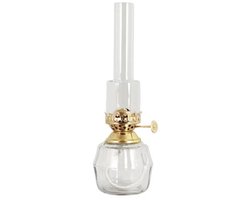 Strömshaga glazen Olielamp Britta Transparant met gouden brander 25cm x Ø7.5cm