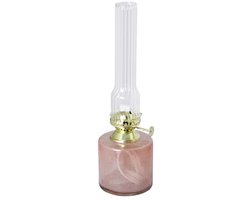 Strömshaga glazen olielamp Elvira ash pink roze met gouden brander 25cm x Ø8cm