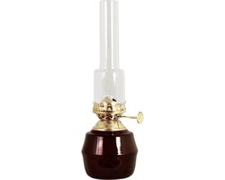 Strömshaga glazen olielamp Majken Rood met messing brander 23cm x Ø7,5cm
