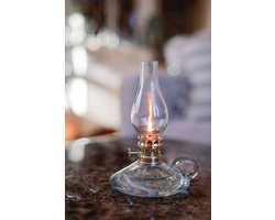 Strömshaga olielamp glas met handvat 18cm hoog